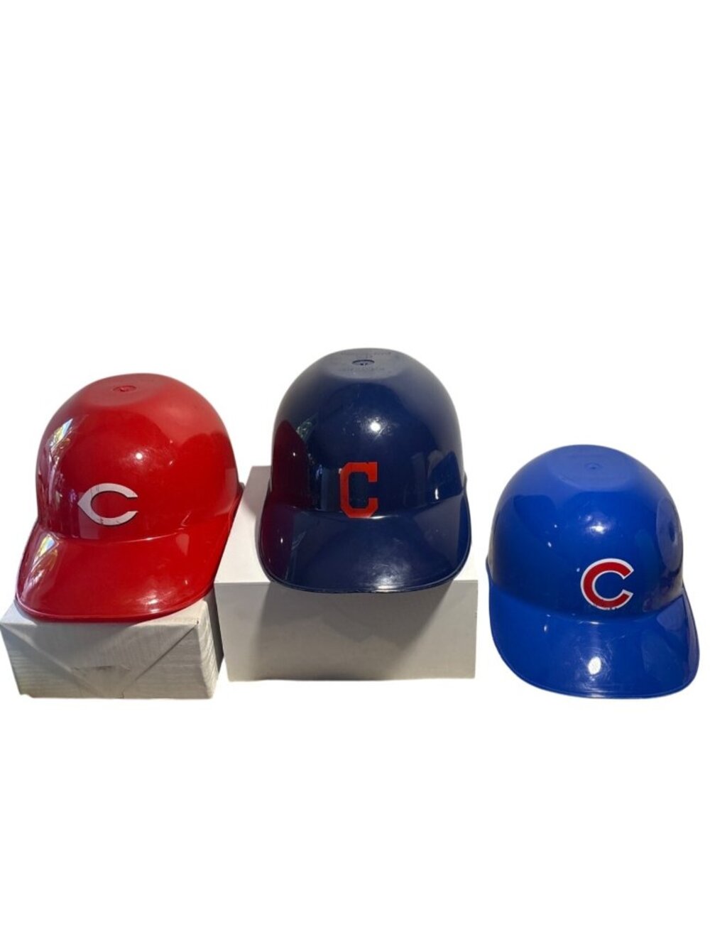 MLB Baseball Helmet Lot Plastic Souvenir Cleveland Indians Cubs Cincinati Reds